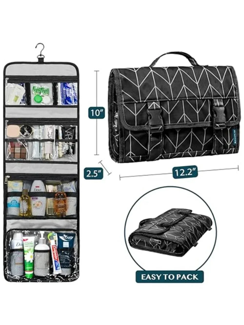 Large Hanging Toiletry Bag Travel Waterproof Cosmetic Makeup Organizer Case Kit